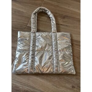 Bath & Body Works Silver Tote‎ Bag, Ltd Ed.
